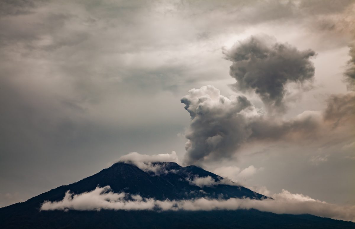 Eruption of Mt. Agung volcano in east Bali, Indonesia Eruption of Mt. Agung volcano in east Bali, Indonesia